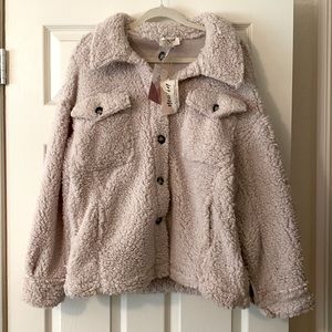 NWT Boutique Faux Sherpa Shacket